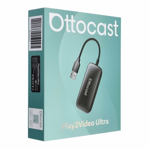 Langaton CarPlay/Android Auto -adapteri Ottocast Play2Video Ultra, musta