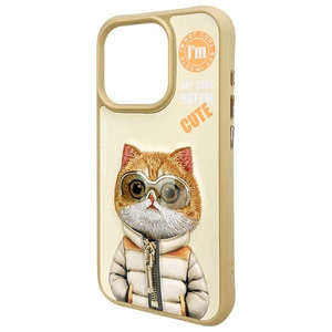 Nimmy Cool&Cute 2.0 Kissa Suojakuori iPhone 15 Pro:lle - vihreä