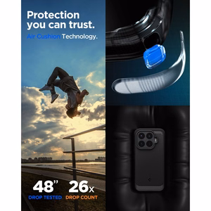 Spigen Rugged Armor -suojakuori Xiaomi 17T Prolle, mattamusta