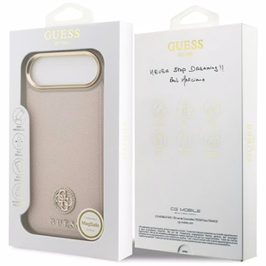Guess Grained Strass Logo MagSafe suojakuori iPhone Air:lle vaaleanpunainen