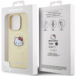 Hello Kitty Nahkainen Kitty Head MagSafe Suojakuori iPhone 13 Pro Max:lle - kultainen