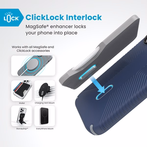 Speck Presidio2 Grip -suojakuori MagSafe- ja ClickLock-tuella iPhone 16:lle, Coastal Blue/Dust Grey