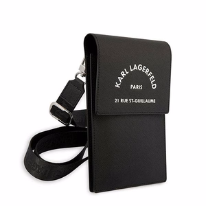 KARL LAGERFELD yleiskäyttöinen laukku mobiililaitteelle KLWBSARSGK (Embossed RSG) musta