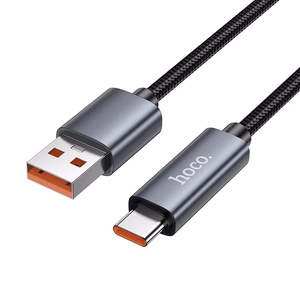 Hoco USB-A - USB-C -kaapeli 5A näytöllä 1 m X112 - musta