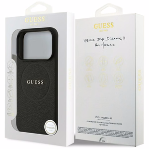 Guess Grained Gold Ring MagSafe suojakuori mallille iPhone 18 Pro / 17 Pro – väri: musta