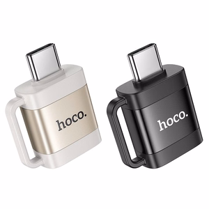 Hoco UA31C - OTG-sovitin USB-C - USB-A 3A (musta)