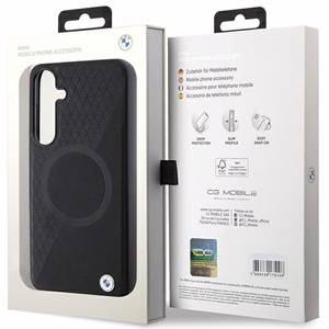 BMW BMHMS24S23RTPK S24 S921 musta/musta kovakuori Signature Leather Half Textured & Circle MagSafe