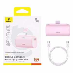 Powerbank OS-Baseus Compact IP 5000mAh 20W (vaaleanpunainen)