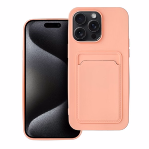 Suojakuori iPhone 15 PRO MAX:lle Card Case vaaleanpunainen