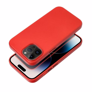 Nahkainen Mag Cover -suojakuori Samsung S25 PLUS:lle yhteensopiva MagSafen kanssa punainen
