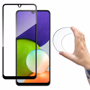 Wozinsky Full Cover Flexi Nano Glass Hybrid näytönsuoja kehyksellä Samsung Galaxy A22 4G musta