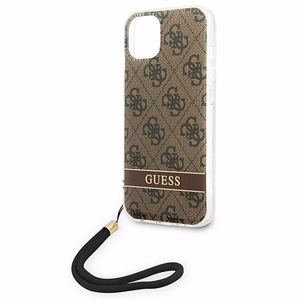 Guess GUOHCP14MH4STW iPhone 14 Plus 6.7 "ruskea / ruskea kovakotelo 4G Tulosta hihna