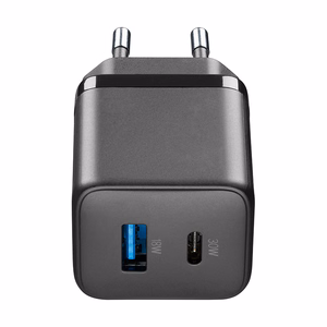Cellularline Multipower Micro GaN USB-C- ja USB-A Power Delivery -verkkolaturi, 30 W, musta