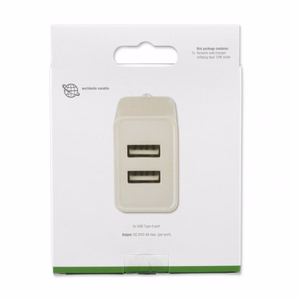 Verkkolaturi (ilman kaapelia) VoltPlug Dual 12W, valkoinen