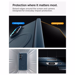 Spigen AirSkin Aramid MagFit MagSafe suojakuori mallille Samsung Galaxy Z Fold 8 Ultra – tummansininen