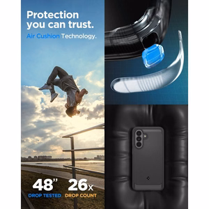 Spigen Rugged Armor -suojakuori Samsung Galaxy A37 5G:lle - musta