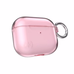 Speck Presidio Clear case for Apple AirPods 3, with Microban antimicrobial protection, Icy Pink