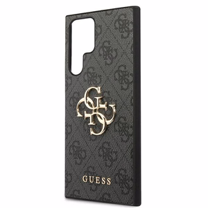 Guess GUHCS22L4GMGGR S908 S22 Ultra szary/harmaa kovakotelo 4G Iso metallilogo