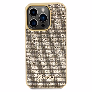 Guess Disco Metal Script -suojakuori iPhone 14 Pro Maxille - kultainen