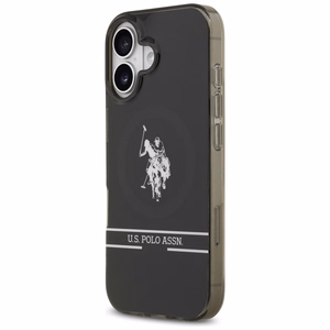 US Polo DH and Bottom Stripe Logo MagSafe -suojakuori iPhone 17 - musta