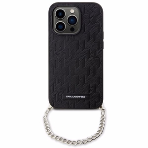 Karl Lagerfeld KLHCP14LSACKLHPK iPhone 14 Pro 6.1 musta/musta kovakuori Saffiano Monogram Chain