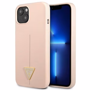 Guess GUHCP13MSLTGP iPhone 13 6.1" vaaleanpunainen/vaaleanpunainen kovakotelo Silikoni kolmio