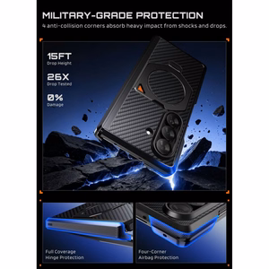 Supcase UB Aero MagSafe 2-osainen suojakuori- ja tietosuojanäytönsuojapakkaus Samsung Galaxy Z Fold 8 Ultra -puhelimelle – musta