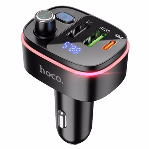 Autoon Bluetooth-lähetin Hoco 2 x USB A + USB C QC3.0 PD 20W E62 musta