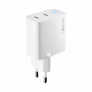 Forever TC-06-65CC GaN PD QC charger 2x USB-C 65W white