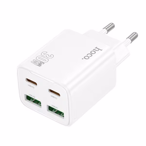 Puhelinlaturi Hoco 2 x USB C + 2 x USB A QC3.0 PD 3A 30W N56 valkoinen