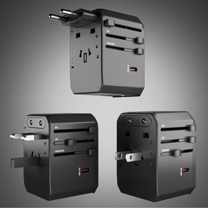 SBS Universaali GaN Matkasovitin 70W 3xUSB-C 2xUSB-A kotelolla - musta