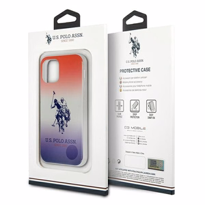 US Polo Assn. Gradient Pattern Collection suojakuori laitteelle iPhone 12 mini, punainen / sininen