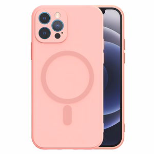TEL PROTECT MagSilicone Suojakuori iPhone 14 Pro:lle vaaleanpunainen