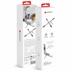 Pöytäteline kannettavalle tietokoneelle ja tabletille taitettava Forcell F-Grip Fold Stand X Pro harmaa