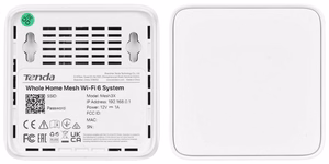 Tenda MX3 (2-pack) AX1500 kaksitaajuuksinen (2,4 GHz/5 GHz) Wi-Fi 6 (802.11ax) Mesh -järjestelmä, 1 LAN-portti, sisäiset antennit, valkoinen