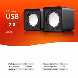 Audiocore AC870 B 2-way 3 W Black, Gray Wired
