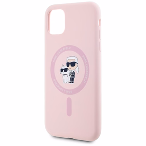 Karl Lagerfeld Silikoninen Karl&Choupette MagSafe iPhone 11:lle Suojakuori - Vaaleanpunainen