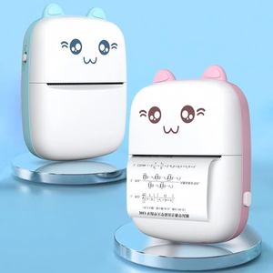 HURC9 Bluetooth Mini Kitty -lämpötulostin sovelluksella - vaaleanpunainen