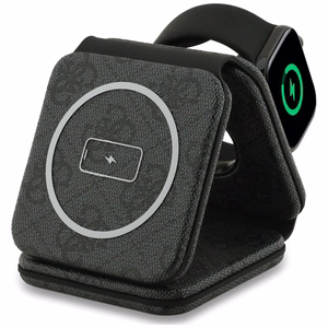 Langaton laturi 3in1 yhteensopiva MagSafe 15W GUESS GUE005639 musta