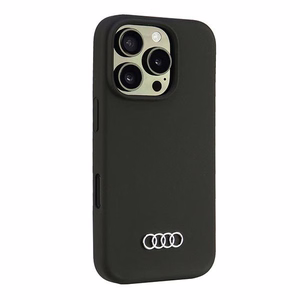 Audi Silicone kotelo iPhone 16 Pro 6.3" musta/musta kova kotelo AU-LSRIP16P-Q3/D1-BK