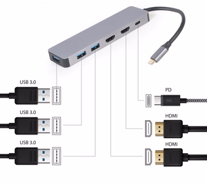 Gembird A-CM-COMBO3-03 USB Type-C 3-in-1 moniporttisovitin (USB-keskitin + HDMI + PD)