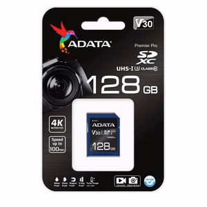 ADATA 128GB SDXC V30 -muistikortti ASDX128GUI3V30S-R