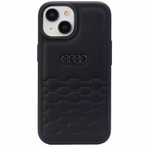 Audi GT synteettinen nahkasuojakuori iPhone 15 Plus:lle - musta