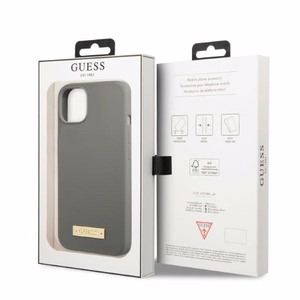 Guess GUHMP13MSPLG iPhone 13 6.1" harmaa/harmaa kova Suojakuori Silicone Logo Plate MagSafe