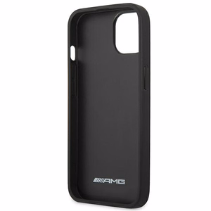 AMG AMHCP14SDOLBK iPhone 14 6.1 "musta / musta kovakotelo Nahka Hot Stamped