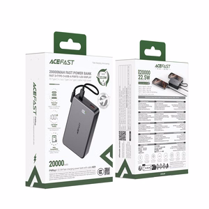Varavirtalähde Acefast M29-20000 22.5W 20000mAh musta