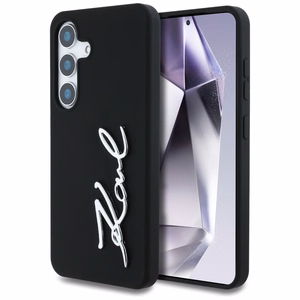 Karl Lagerfeld Silikoninen Metal Signature Logo Suojakuori Samsung Galaxy S25 Musta