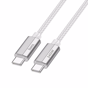 Hoco USB-C - USB-C -kaapeli QC3.0 PD 5A 240W 1,8 m U134 harmaa