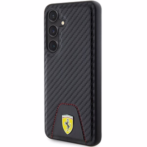 Ferrari Carbon Stitched Bottom suojakuori Samsung Galaxy S24:lle - musta