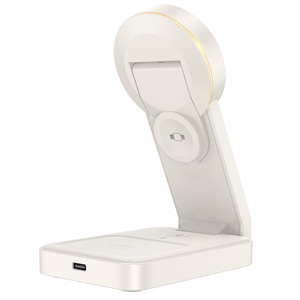 Langaton laturi Hoco 3in1 15W MagSafe-yhteensopiva CQ3 valkoinen